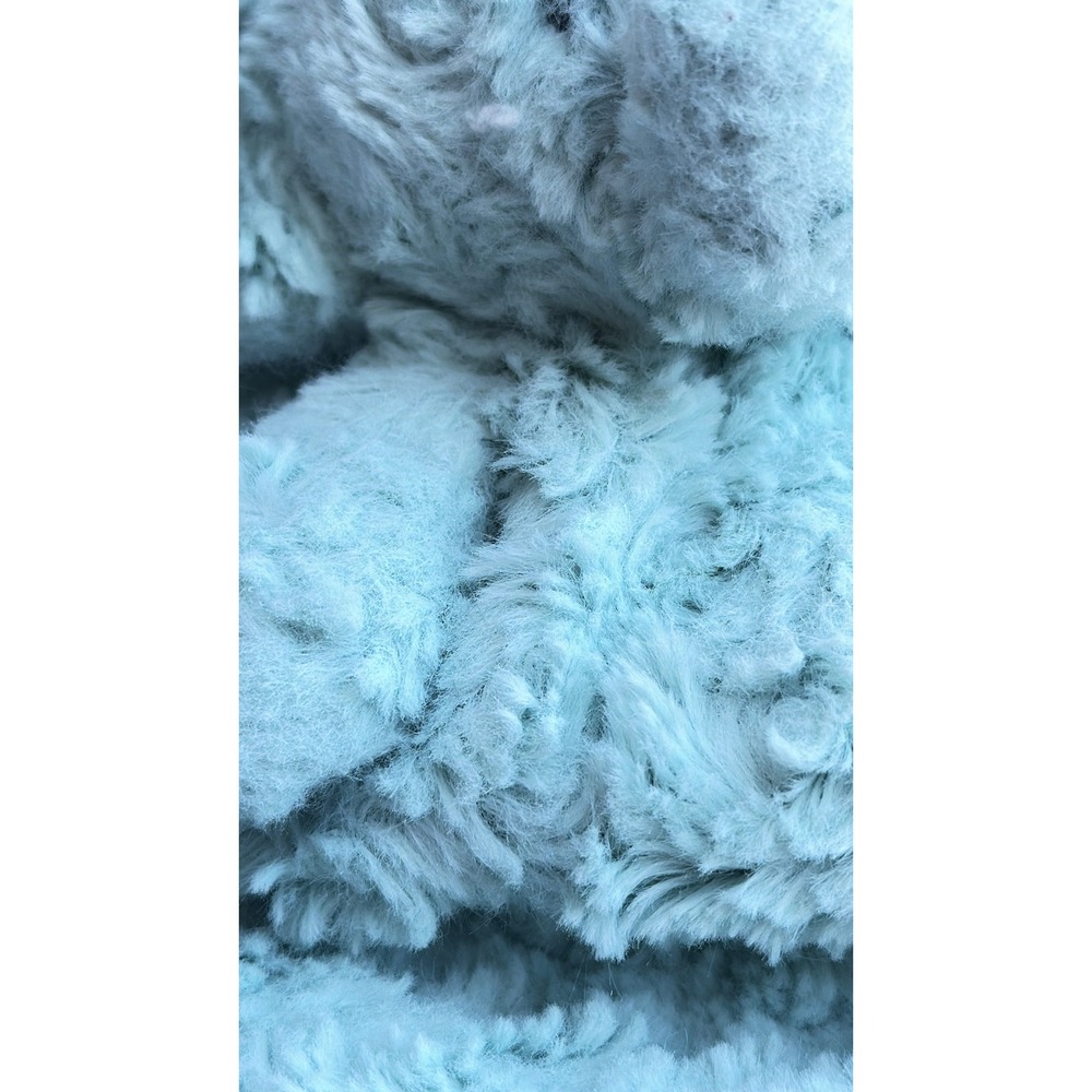 Elephant Baby Security Blanket Lovey Aqua Blue Plush Rosebud Satin Trim 14x14 - Picture 9 of 9